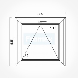 Okno typowe (O5) 865 x 835 mm białe