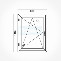 Okno typowe (O15) 865 x 1135 mm białe