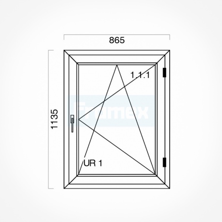 Okno typowe (O14) 865 x 1135 mm białe