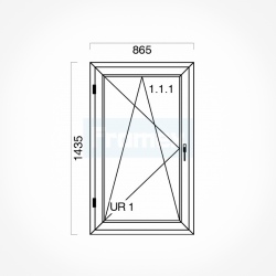 Okno typowe (O31) 865 x 1435 mm białe