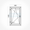 Okno typowe (O31) 865 x 1435 mm białe