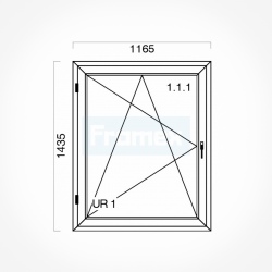 Okno typowe (O33) 1165 x 1435 mm białe