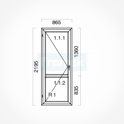 Okno typowe (OB5) 865 x 2195 mm białe